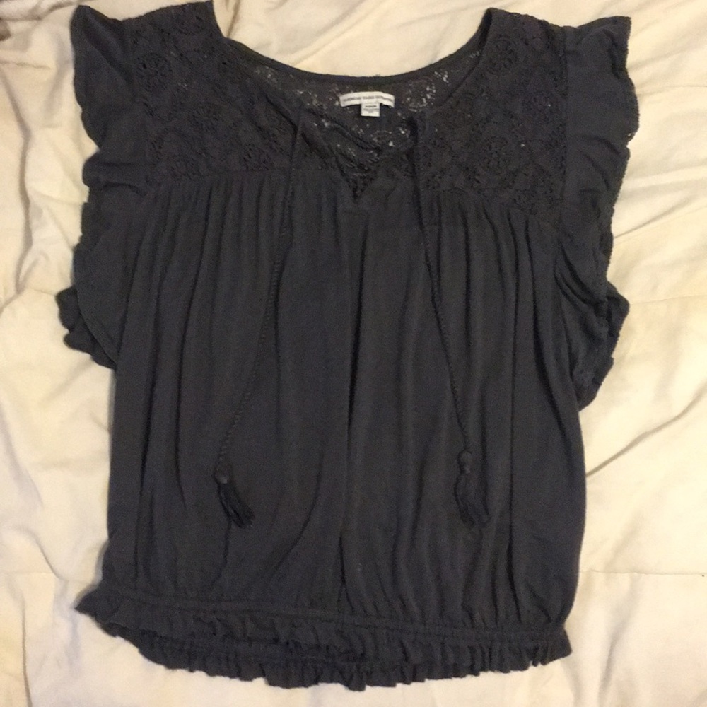 AE Boho Lace Tie-up Top